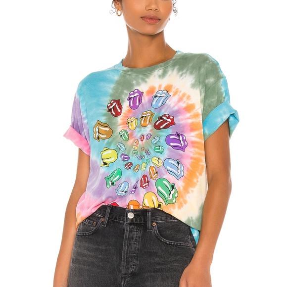 Daydreamer Tops - DAYDREAMER ROLLING STONES BIGGER BANG TIE DYE TEE